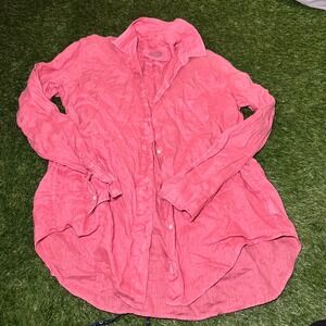 Grayson The Hero Button Up Shirt Pink 100% Linen Long Sleeve Size 03